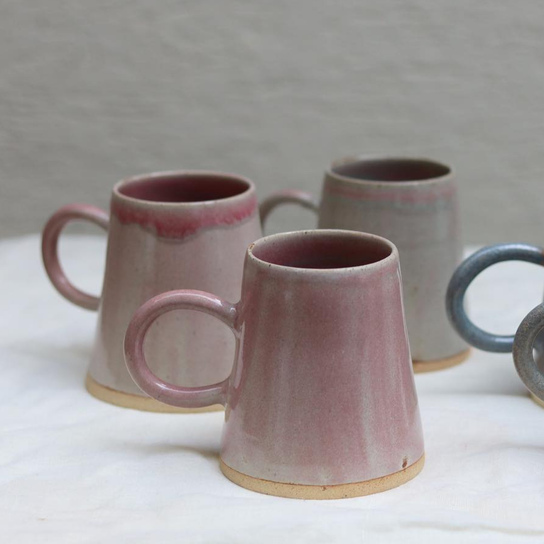 Handmade ceramic drinkware tranquility pink coffee mugs 