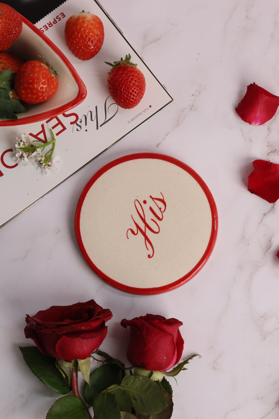 His coaster handmade ceramic 