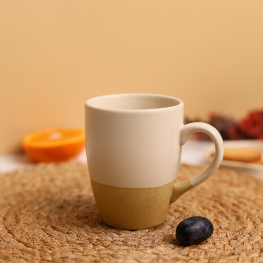 Cream and White Mug