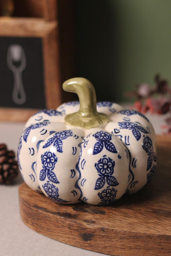 White Handpainted Pumpkin
