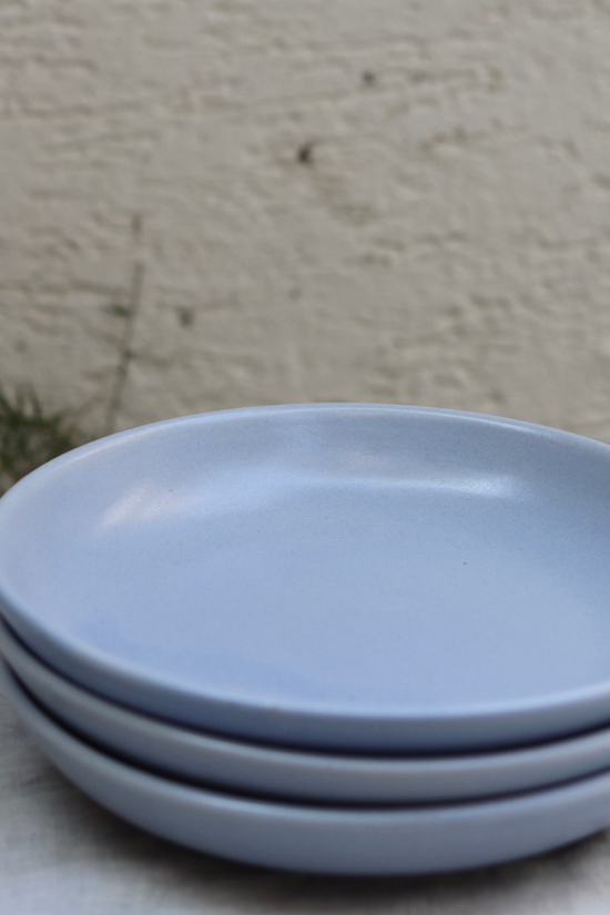 Handmade ceramic pasta plates - pastel blue 