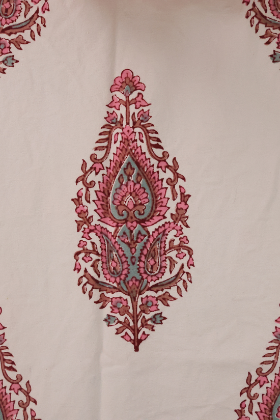 Flower print on table runner 