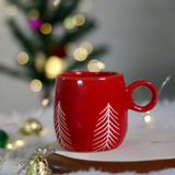 Red christmas tree cuddle coffee mug 