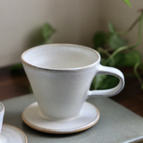 Handmade ceramic coffee filter white color