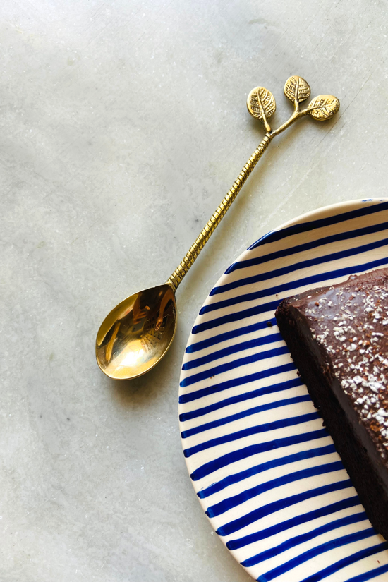 Handmade leaf brass spoon 