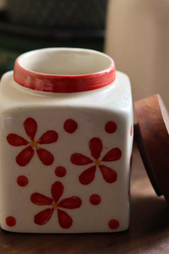 Red Flower Jar - Smal