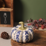 Ceramic white handpainted pumpkin