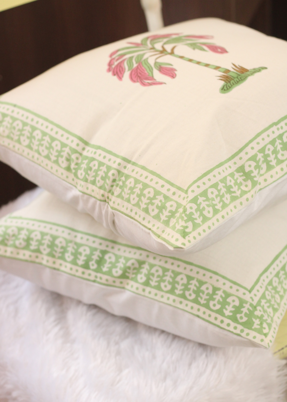 Green fern cushion covers