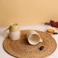 Cream and White Mug