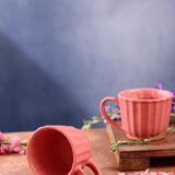 Handmade ceramic two auro pink chai cups 