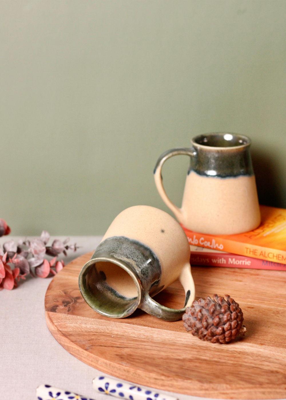 Coffee mug laying on surface