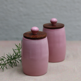 Neutrals cylinder jars pink color 