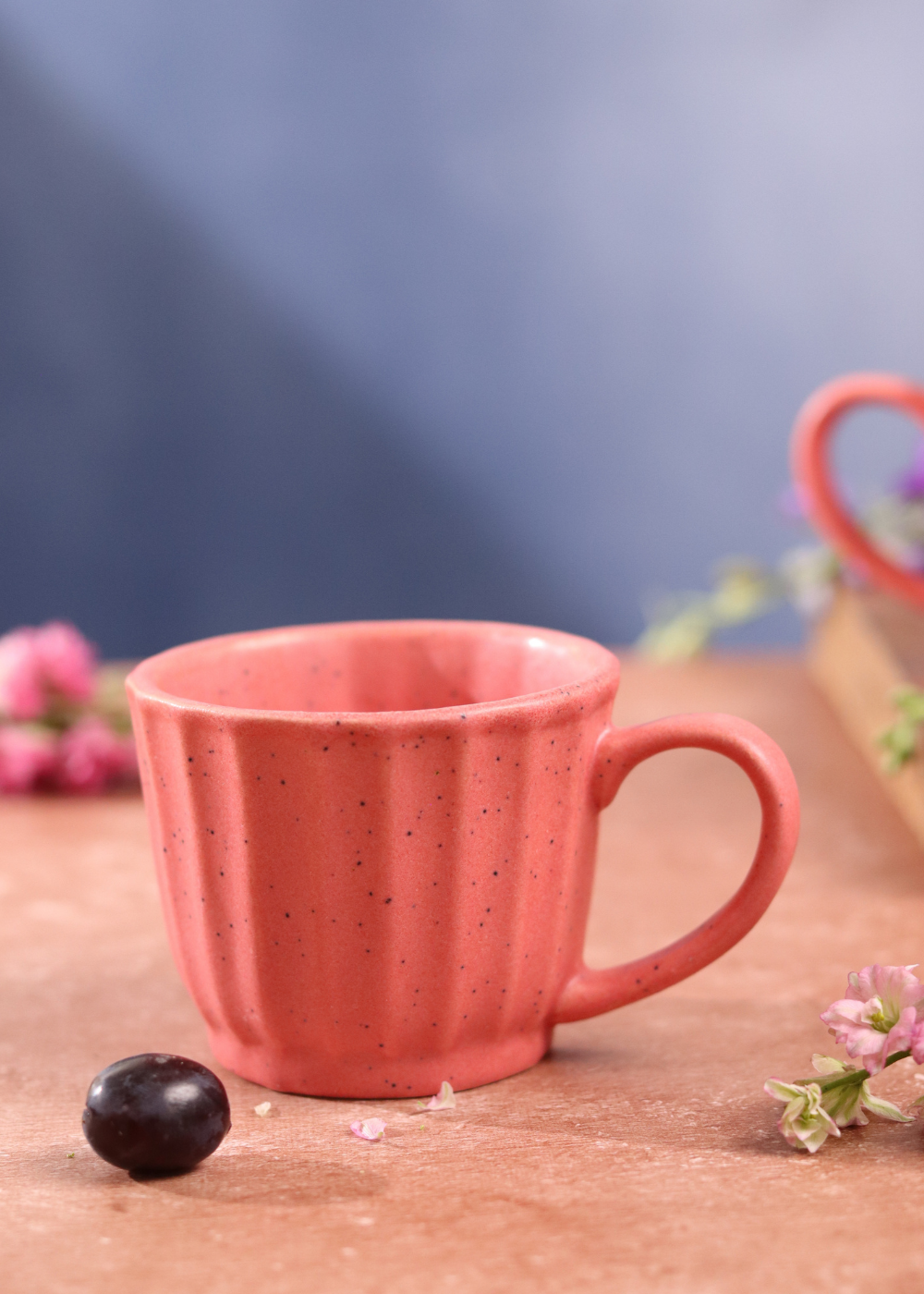 Pink ceramic tea cup 