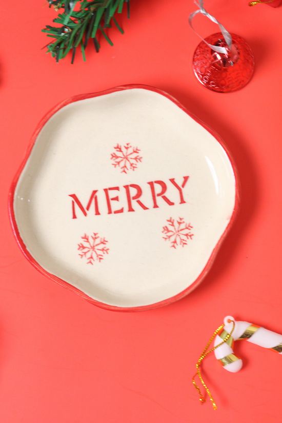 Merry handmade dessert plate 