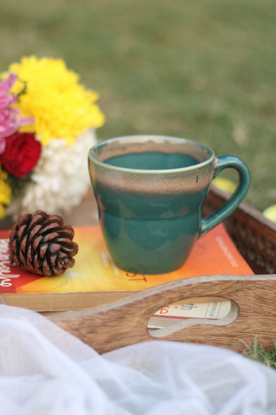 Teal Moulded Coffee Mug