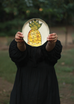 Pineapple plate handmade ceramic 
