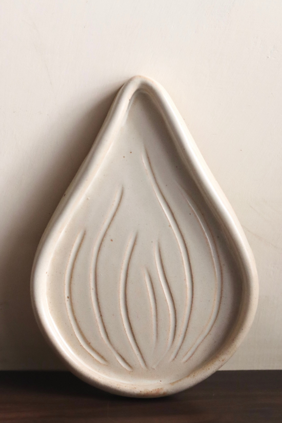 Handmade ceramic plate white 
