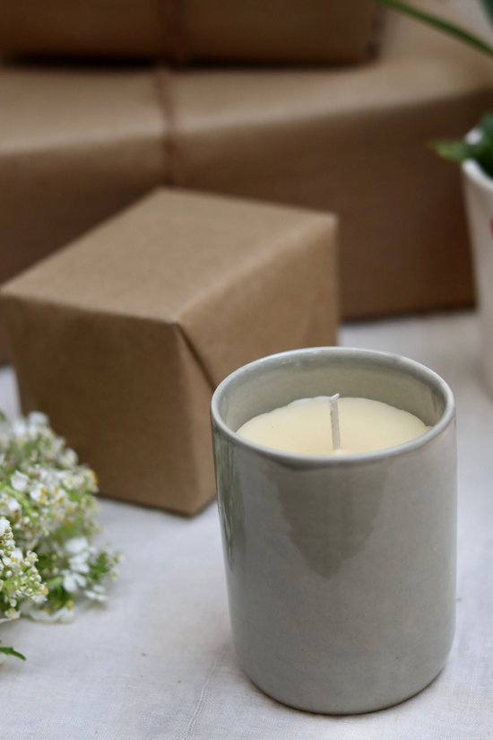 Ceramic candle coffee handmade ceramic