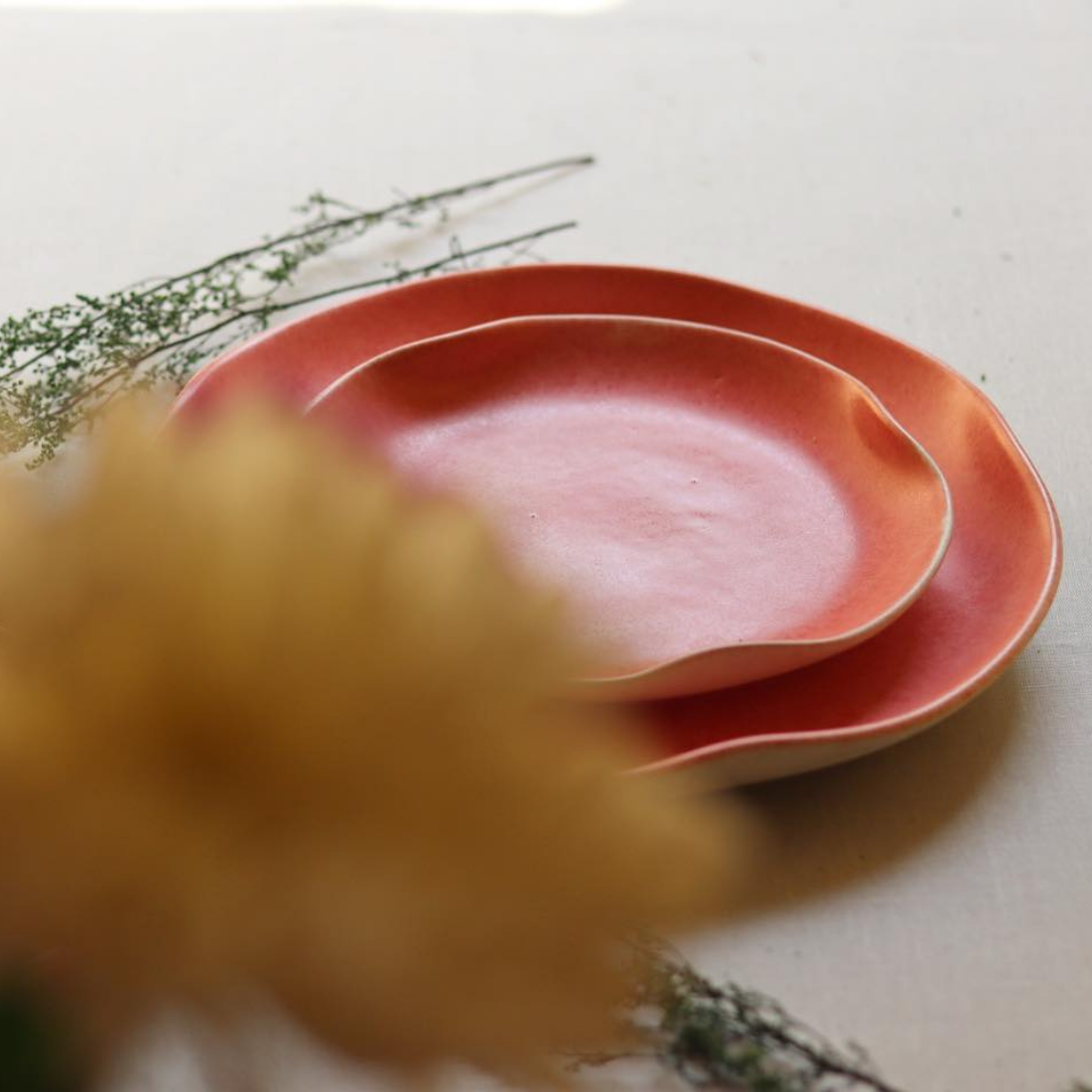 Pink Peony Snack Plates