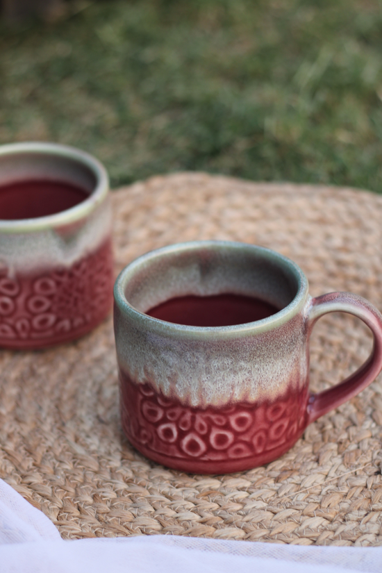 Red Engraved Coffee Mug