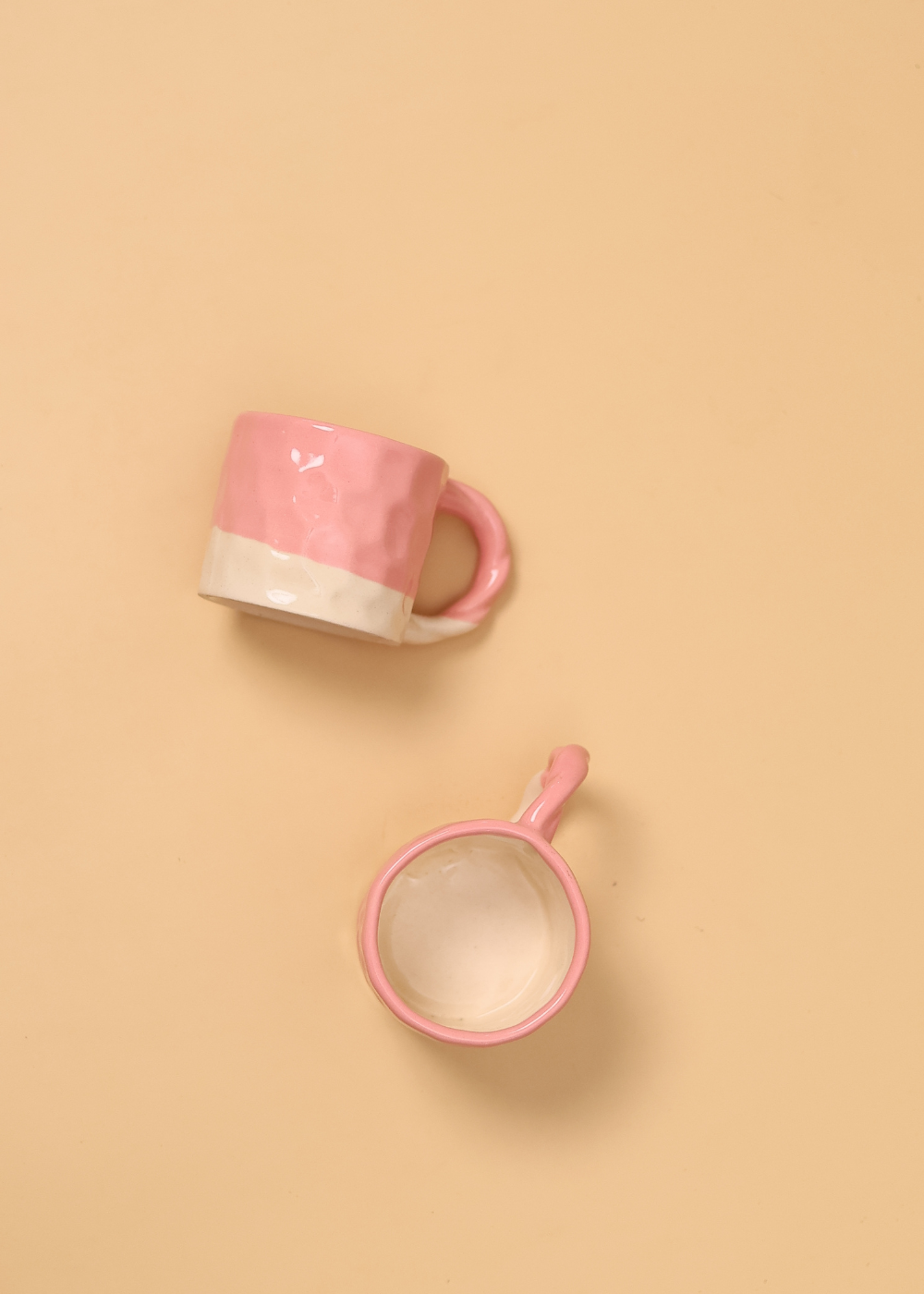 Pink & white mugs