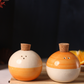 White & Orange - Salt & Pepper Shakers
