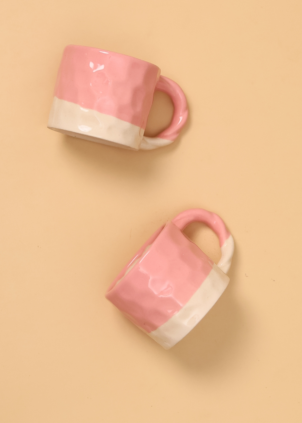 Pink handmoulded mugs 