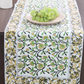 Green & Yellow Block Print Table Runner