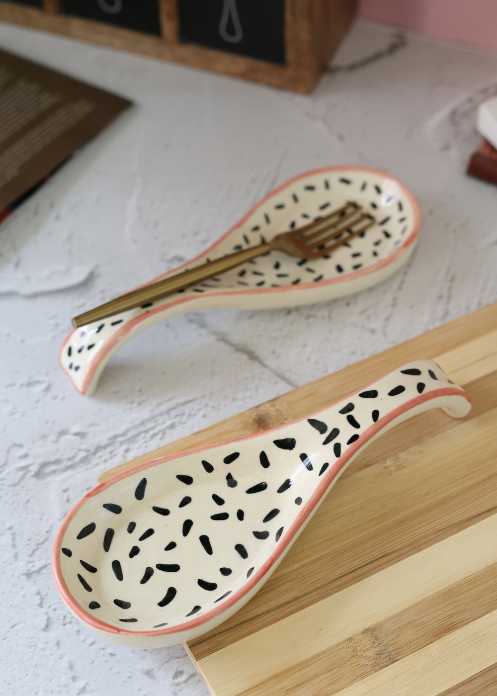 Black Speckled Spoon Rest