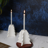 Christmas tree candle stand with candle