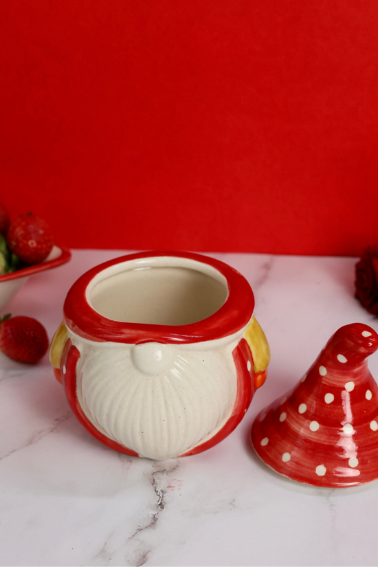 Santa Jar Handmade With Open Lid