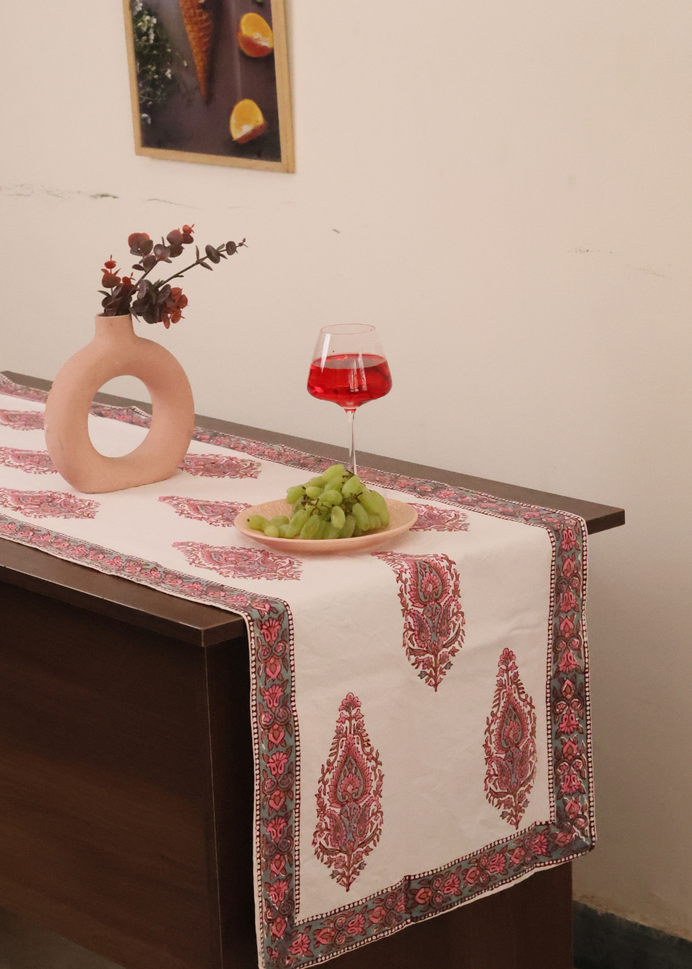 Table runner on table 