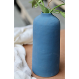 Matte blue flower vase 