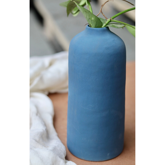 Matte Blue Vase - Tall