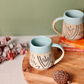 Teal Engraved Coffee Mug