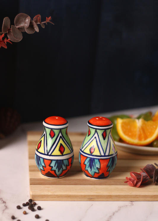 Orange Tribal Salt & Pepper Shakers