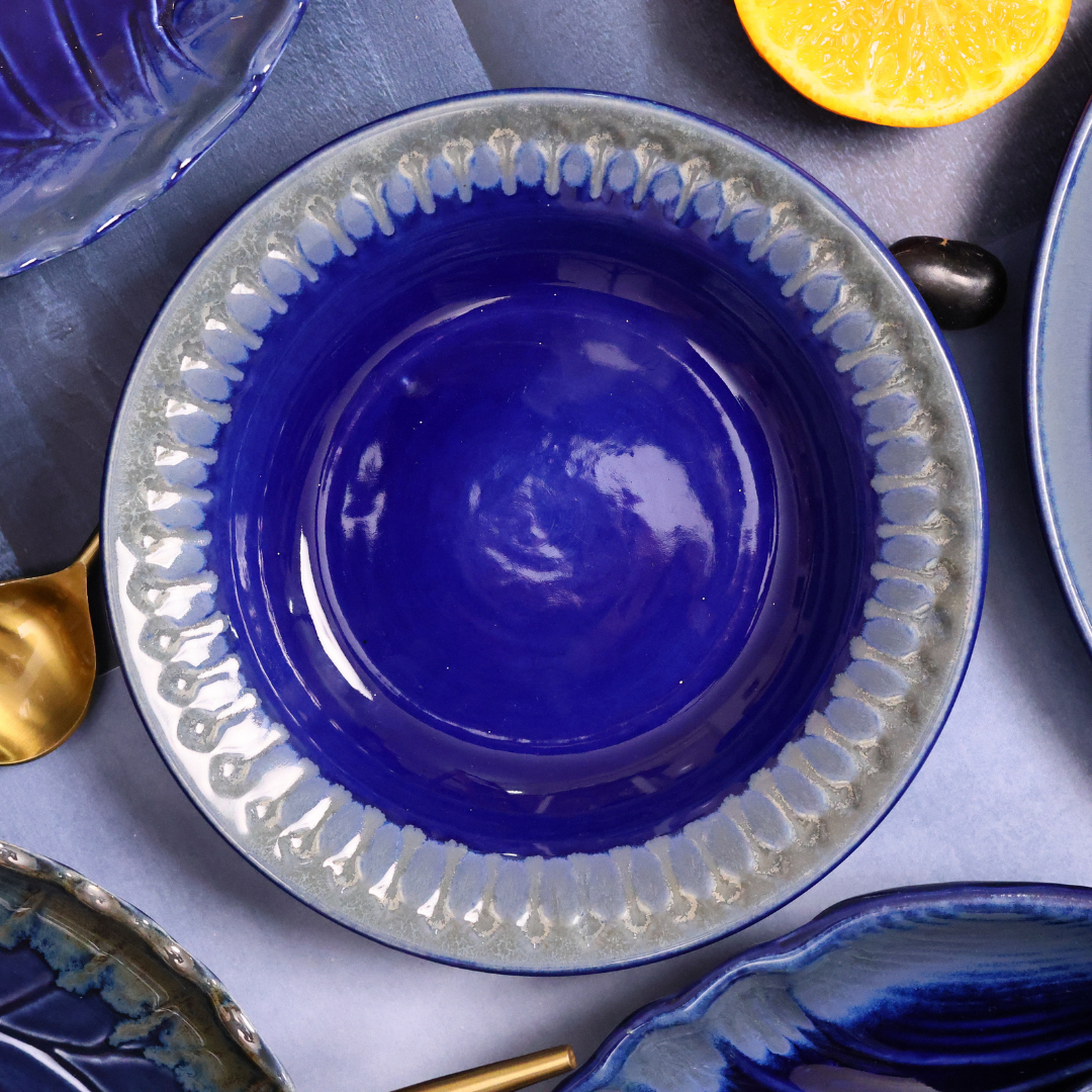 Ceramic Royal Blue Pasta Bowl