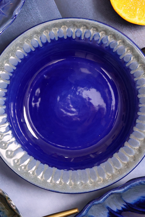 Ceramic Royal Blue Pasta Bowl