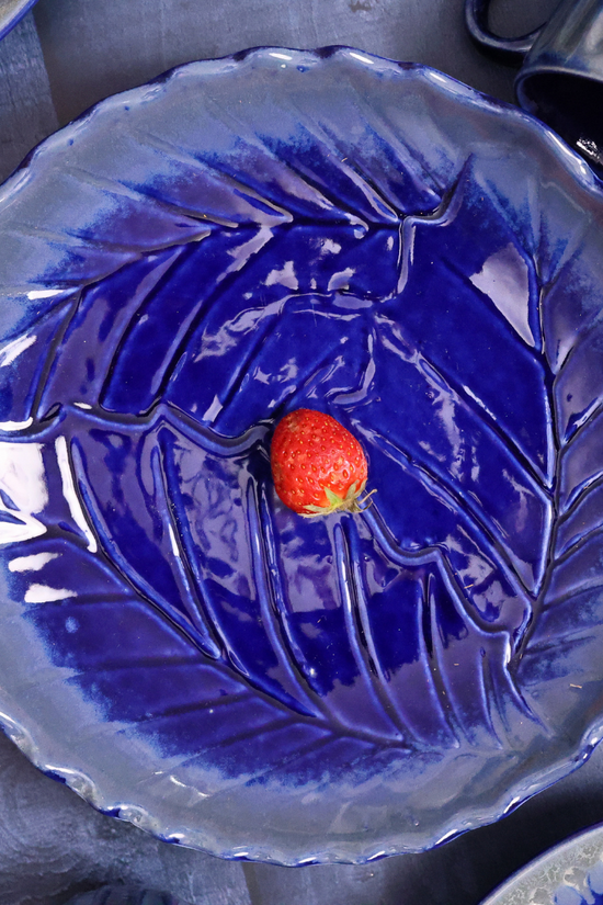 Royal Blue Round Engraved Platter
