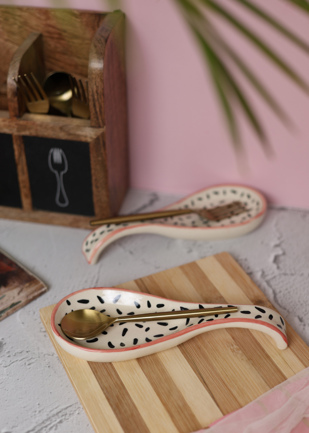 Black Speckled Spoon Rest
