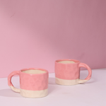White & pink coffee mugs 