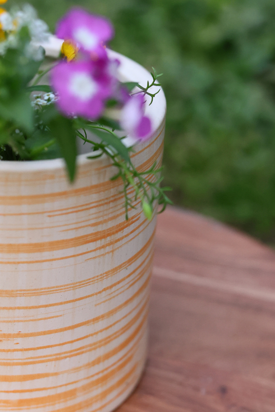 Ceramic mellow yellow planter 