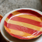 Ceramic red & yellow plate