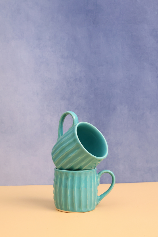 Ceramic teal chai cups 