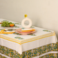 Yellow & Green Indie Block Print Table Cloth