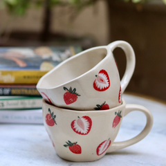 Handmade Strawberry Coffee Mugs