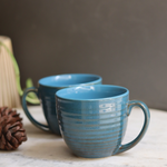 Green & blue coffee mugs 