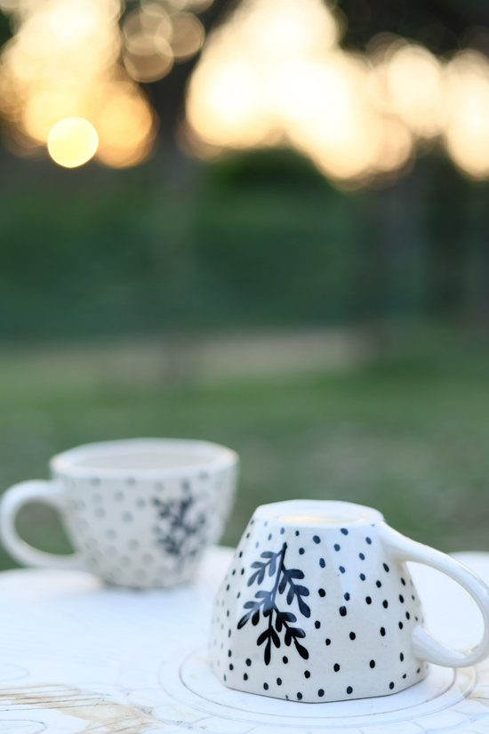 Black Fall Leaf Mug