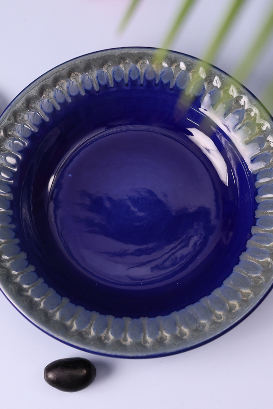 Royal Blue Pasta Bowl Handmade Ceramic 