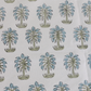 Blue Palm Trees Block Print Table Runner
